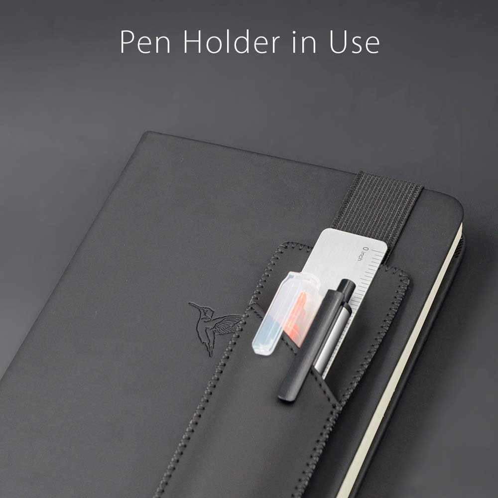 Adjustable Elastic Band Pen Holder, Pencil Sleeve Small, Black