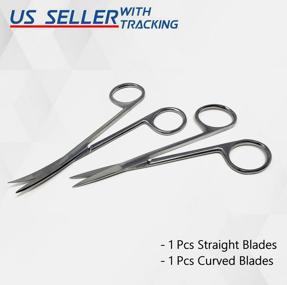 2 PC MULTI-PURPOSE SMALL SCISSORS FOR EYEBROWS NAILS HAIR BEARD CUTICLES THREAD