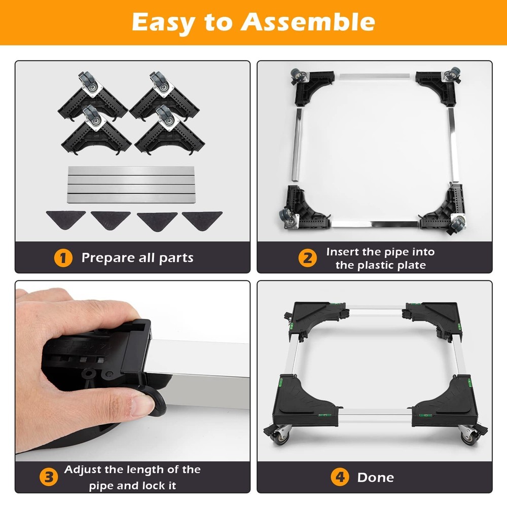 Adjustable Mini Fridge Stand Mobile Roller with Locking Wheels for Appliances