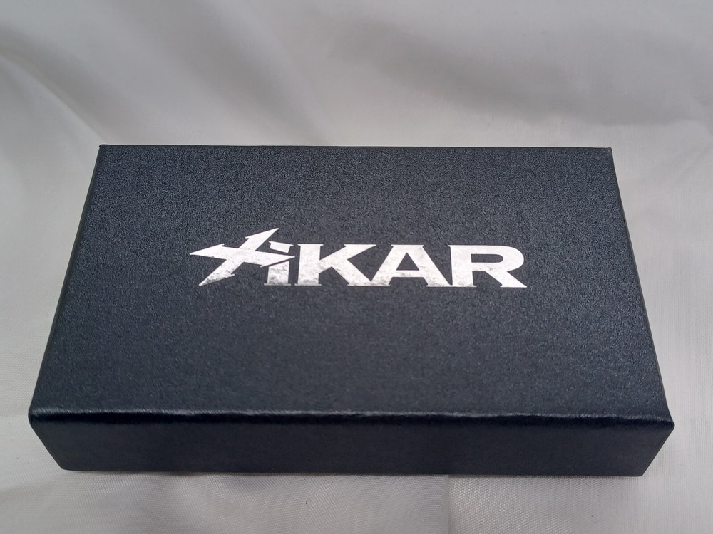 Xikar Forte Jet Flame Lighter, Fold-Out 7mm Cigar Punch Silver Houndstooth