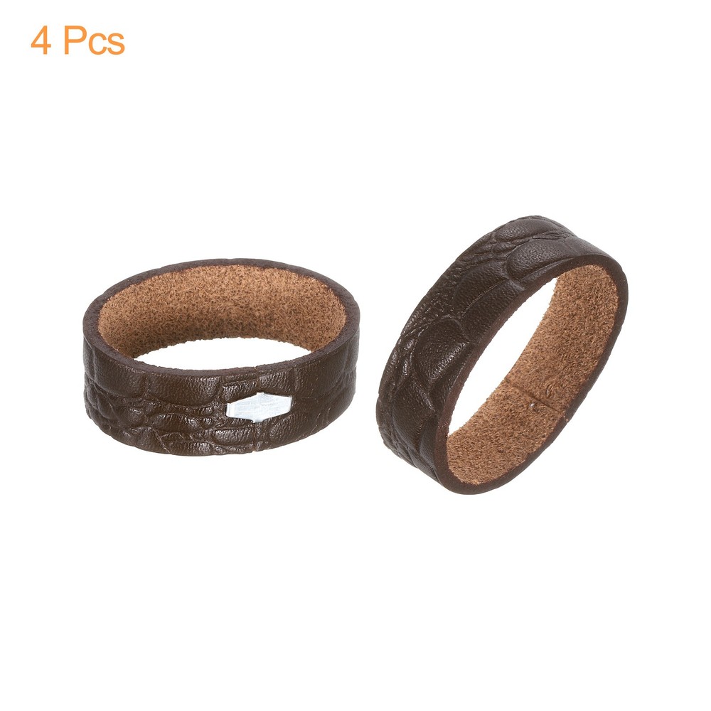 4Pcs Leather Belt Loop Keepers, Fits 3.8cm Width Belt Strap Buckles (Coffee)