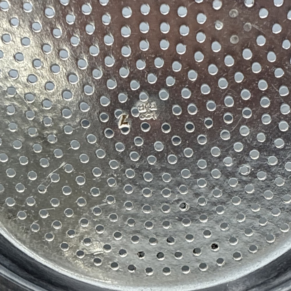 Silver Plate Tea Strainer Press Cup Handle Lid 3pc Marked