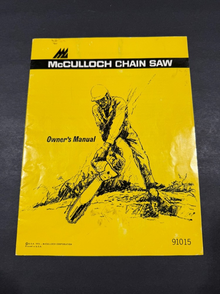 Vintage McCulloch Chain Saw  Instructions