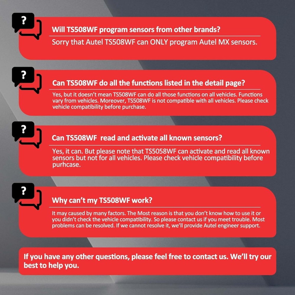 Autel MaxiTPMS TS508WF TPMS Relearn TPMS Sensors Activate Reset Programming Tool