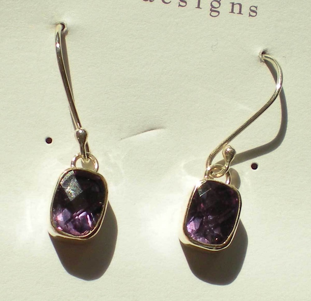Amethyst Earrings - Sterling Silver j355