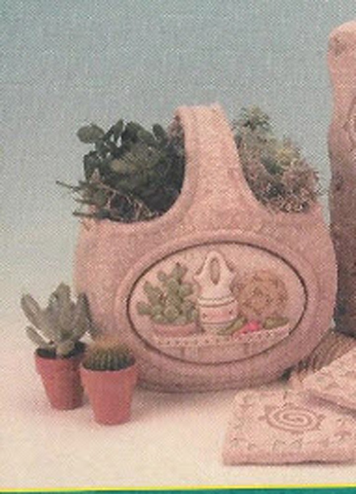 Ceramic Bisque Ready to Paint Seasons Stone Texture Basket for inserts (2) incl.