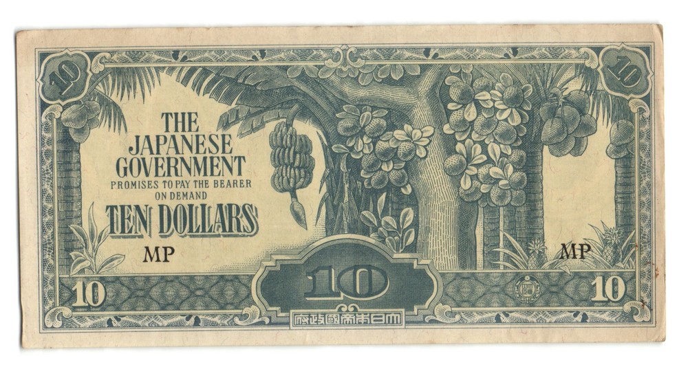 Malaya Japanese Occupation 10 Dollars 1942