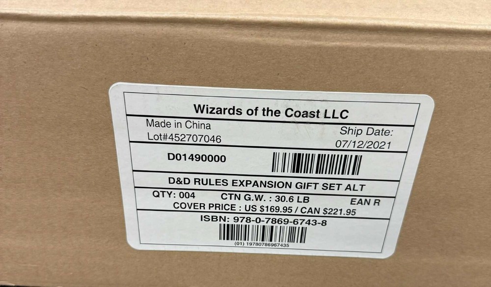 Dungeons & Dragons Rules Expansion Gift Set Alternate Covers x4 (SEALED CASE!)