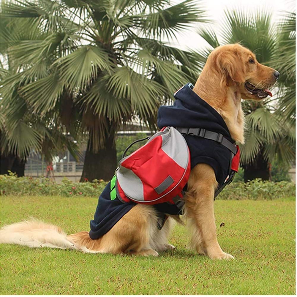 Adjustable Service Dog Supply Backpack Saddle Bag for Camping Hiking Training...