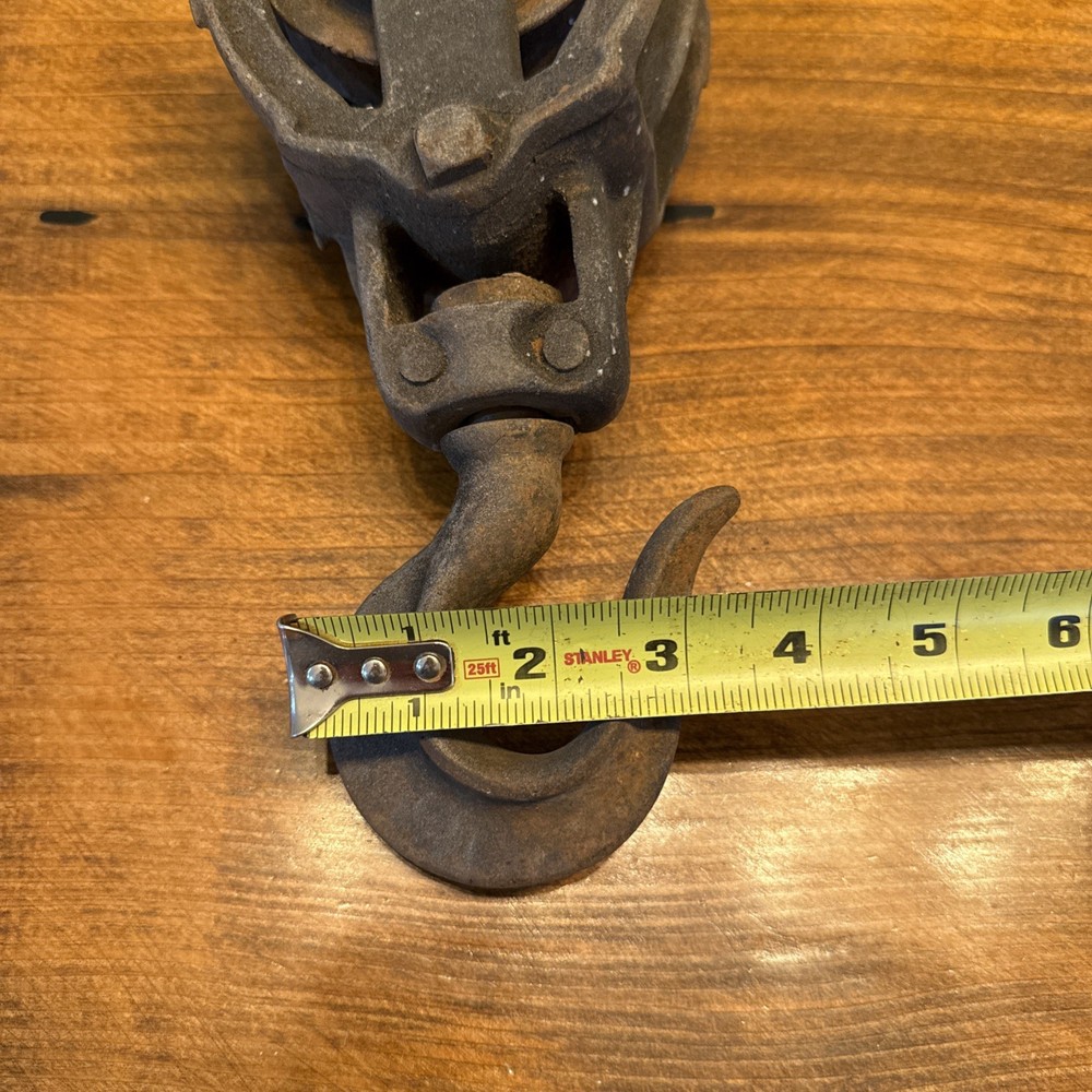 Vintage Rustic Cast Iron Block & Tackle Pulley