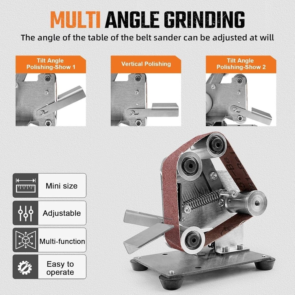 Electric Belt-Sander Knife-Sharpener Sanding Machine 7 Speed Bench Grinder Kit