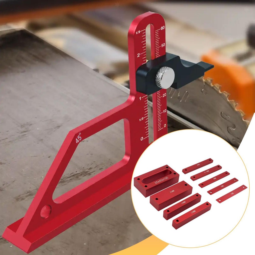 Setup Blocks Height Gauge Set Accessories for Table Saw Red Practical