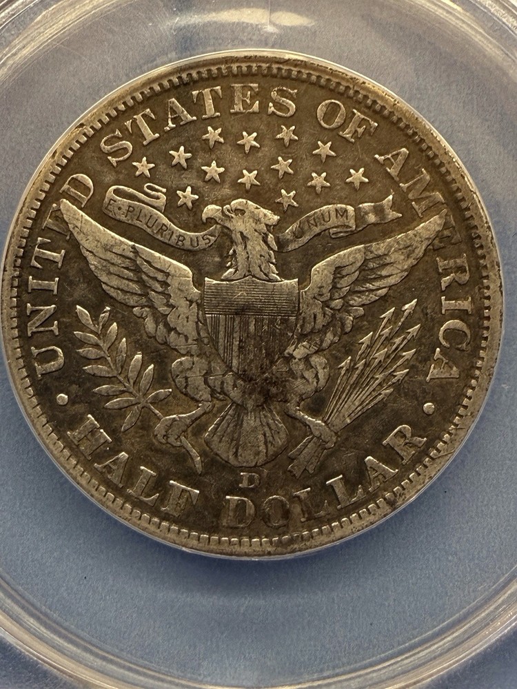 1907 d barber half dollar ANACS VF 25 Details