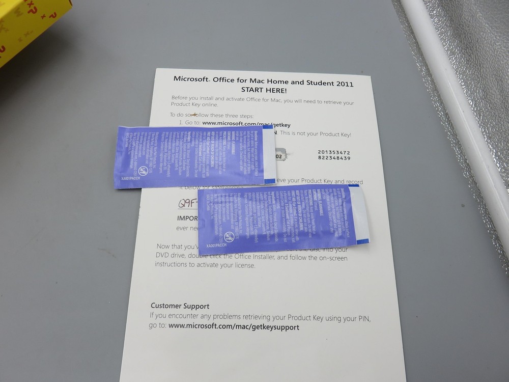 Microsoft Office Mac 2011 Home & Student DVD 3 User 3 Mac Family Pack Retail Box