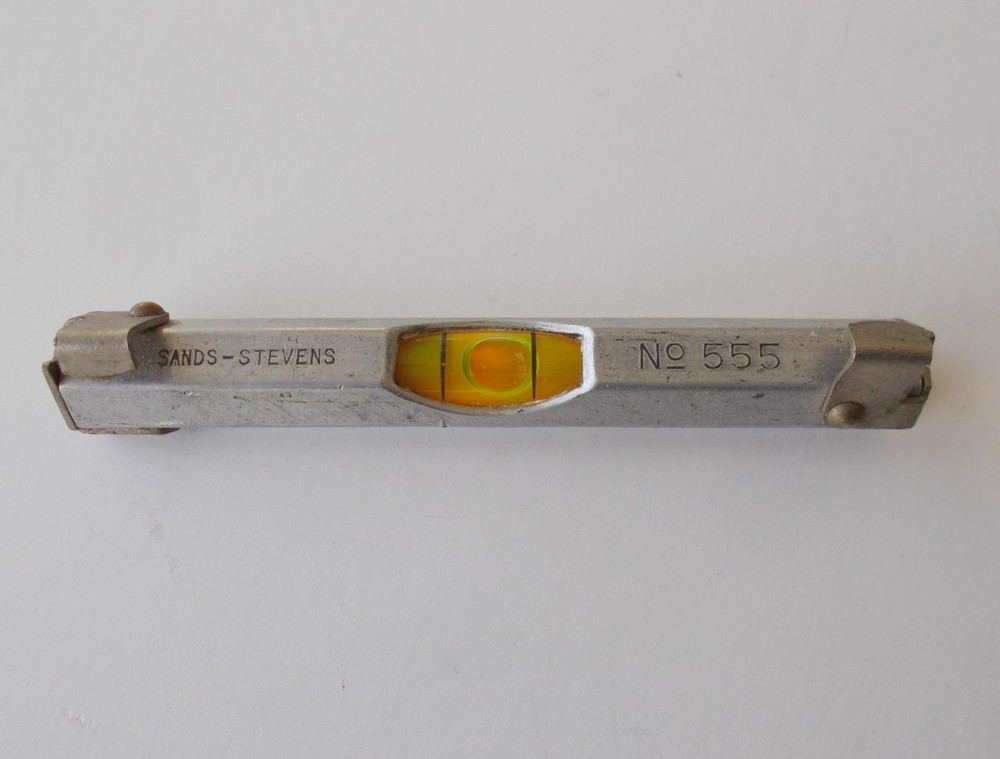 Vintage Sand-Stevens No. 555 Wire Line Level Bubble Works 3" Long