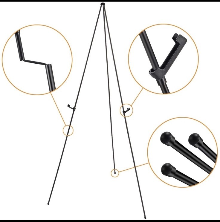 2 Magicfly Display Easel, 63 Inch Telescoping Easel Aluminum Easy-Folding Easel