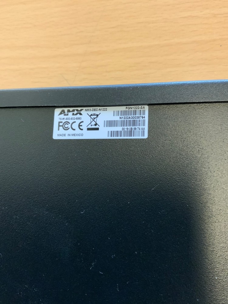 AMX NMX-DEC-N1222 SVSI Stand-Alone Minimal Compression Video Over IP Decoder