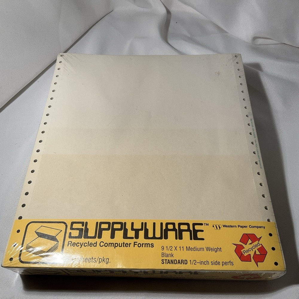 New Supplyware Continuous Feed Computer Paper 18# 9.5x11  500 sheets