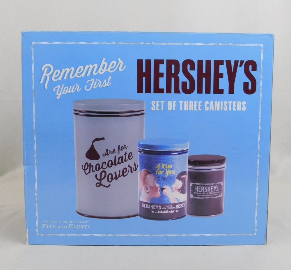 Fitz & Floyd Hershey's Chocolate Lovers Collection 3pc Ceramic Canisters #C296
