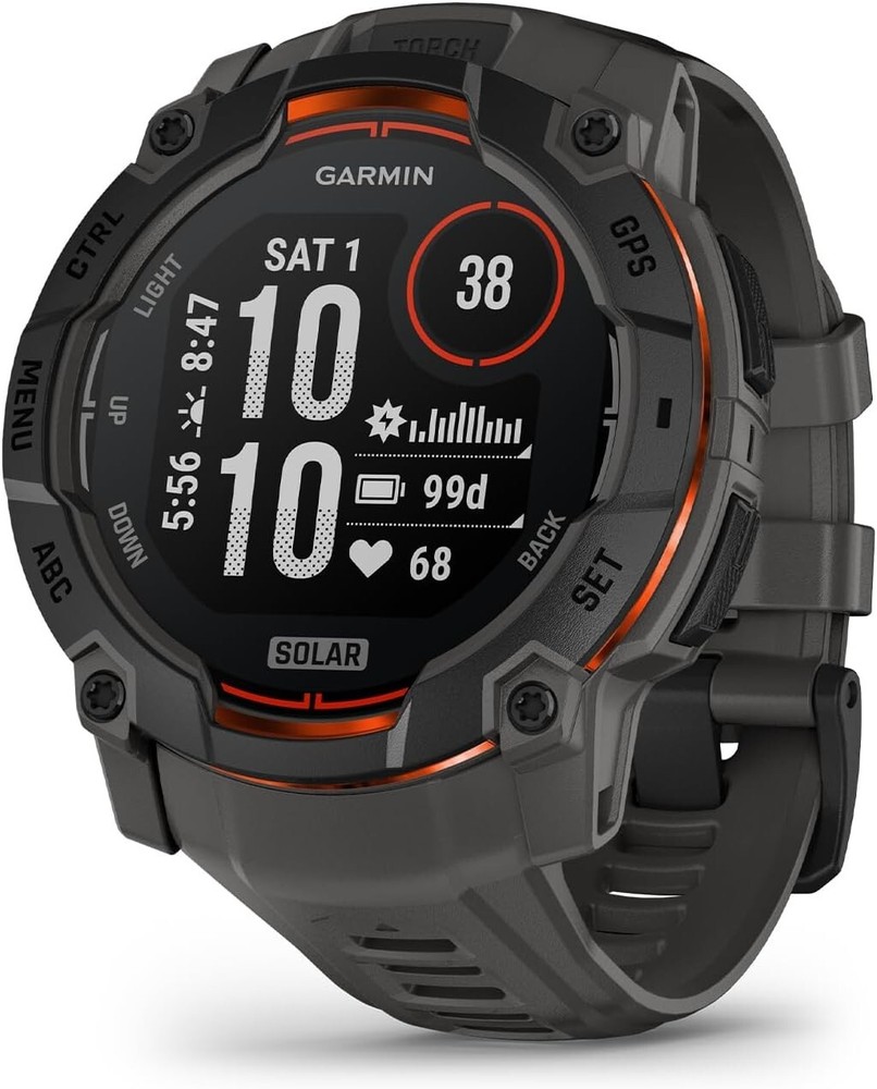 Garmin Instinct 3 GPS Smartwatch Solar AMOLED MIL-STD-810 LED Flashlight