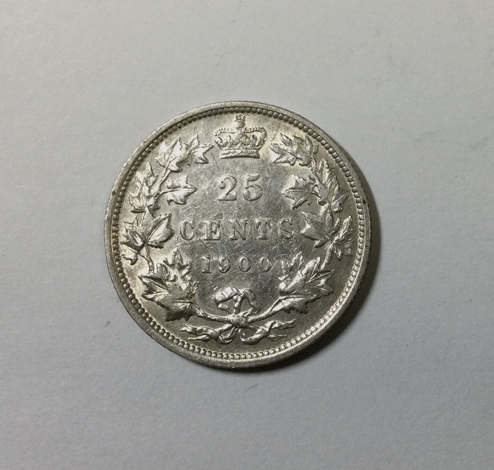 Canada 1900 25 Cent Victoria Better Grade Coin Great for Type Nice