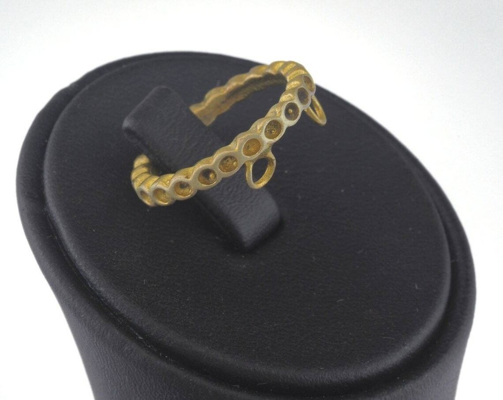 4 pcs Adjustable Ring Bezel-Loop Raw brass (16mm 5US inner size-Adjustable 2694