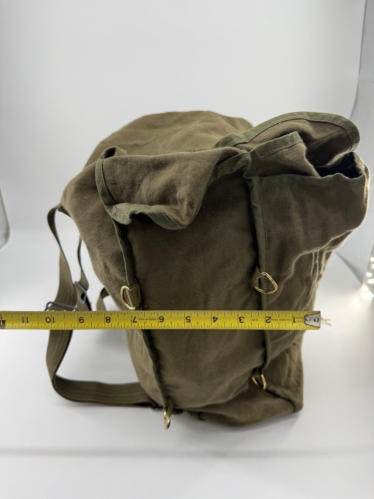 Vintage canvas army green backpack