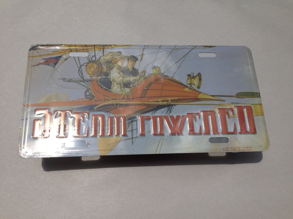 Steam Powered Steampunk License Plate Car Tag NEW!!