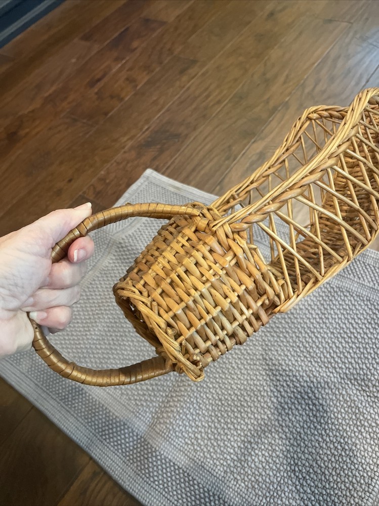 vintage wicker wine pourer