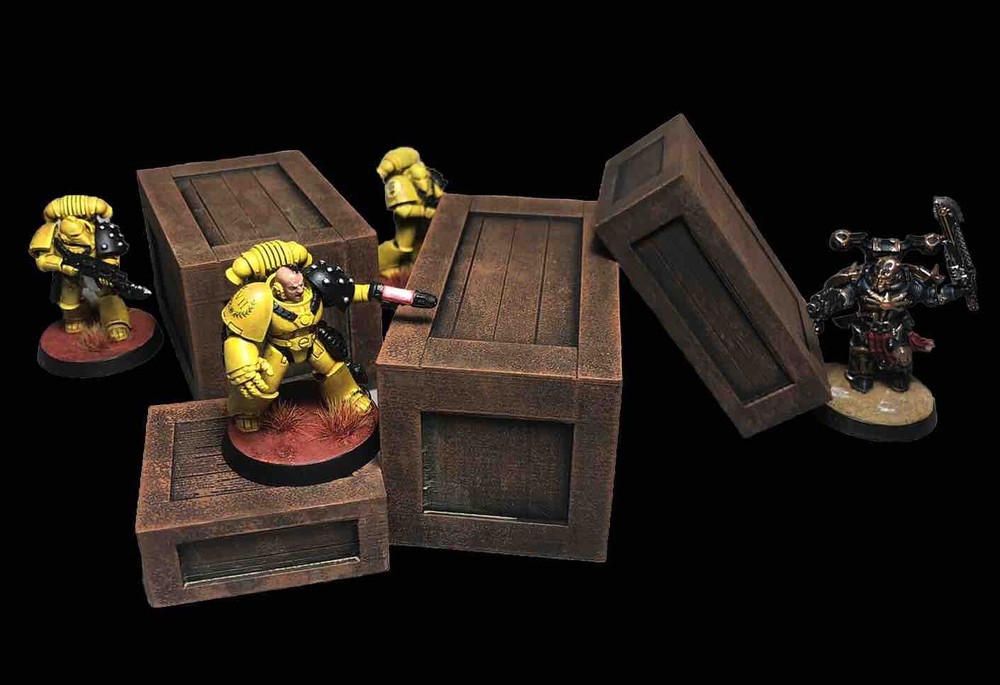 Large Boxes Set (4) Terrain Warhammer 40k Scenery