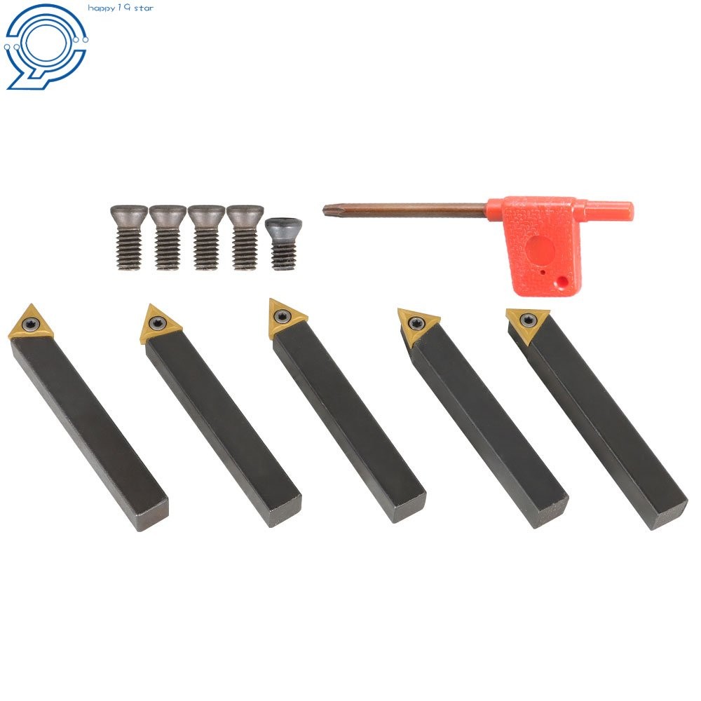 5 × 1/2" Carbide Indexable Turning Tool Lathe Tool Bit With Carbide Inserts