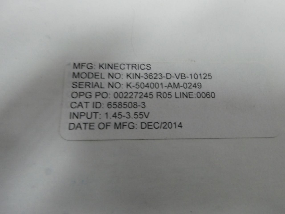 Kinectrics KIN-3623-D-VB-10125 Panel Meter 20-0-20millimeters