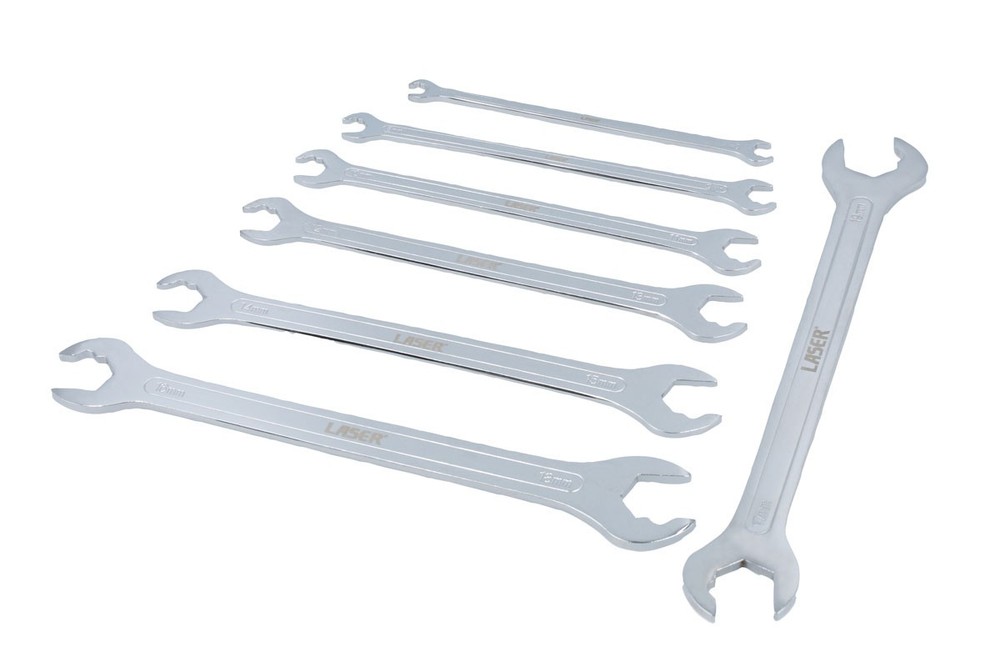 Laser Tools Ultra Thin Ratcheting Action Spanner Set 7pc 8521