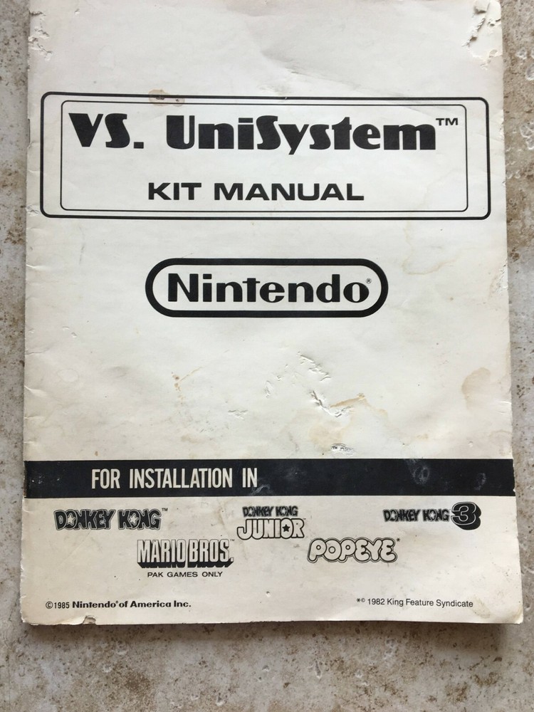 Nintendo Vs Versus UniSystem Kit Manual