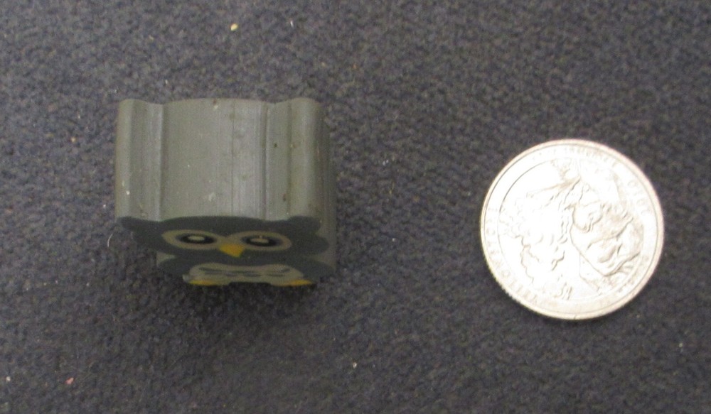 2 Baier Schneider Rubber Owl Erasers - 1¼" tall