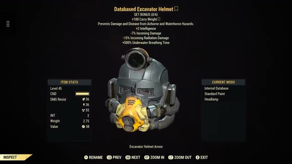 (Xbox) Excavator Power Armor (+200 Carry Weight) - Full Set Fully Modded