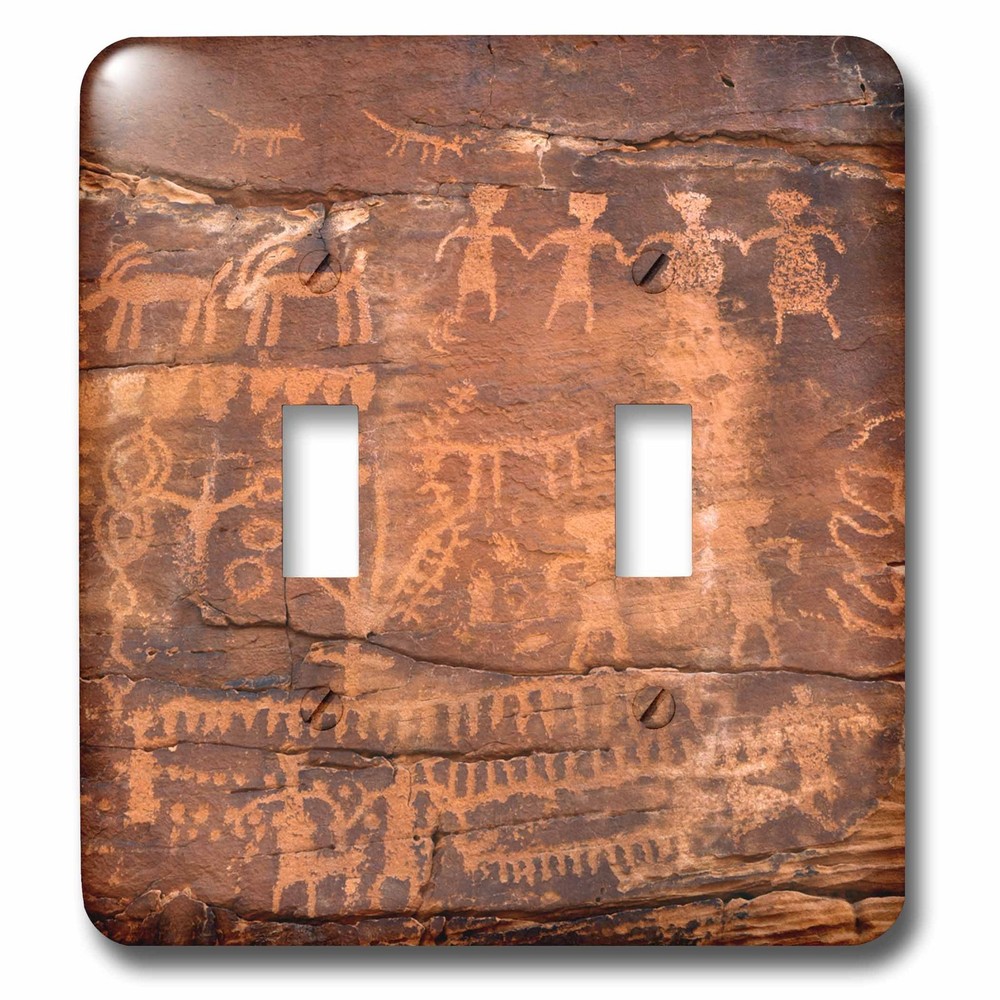 3D RoseUSA, Southwest, Indian Petroglyphs on Sandstone. Double Toggle Switch