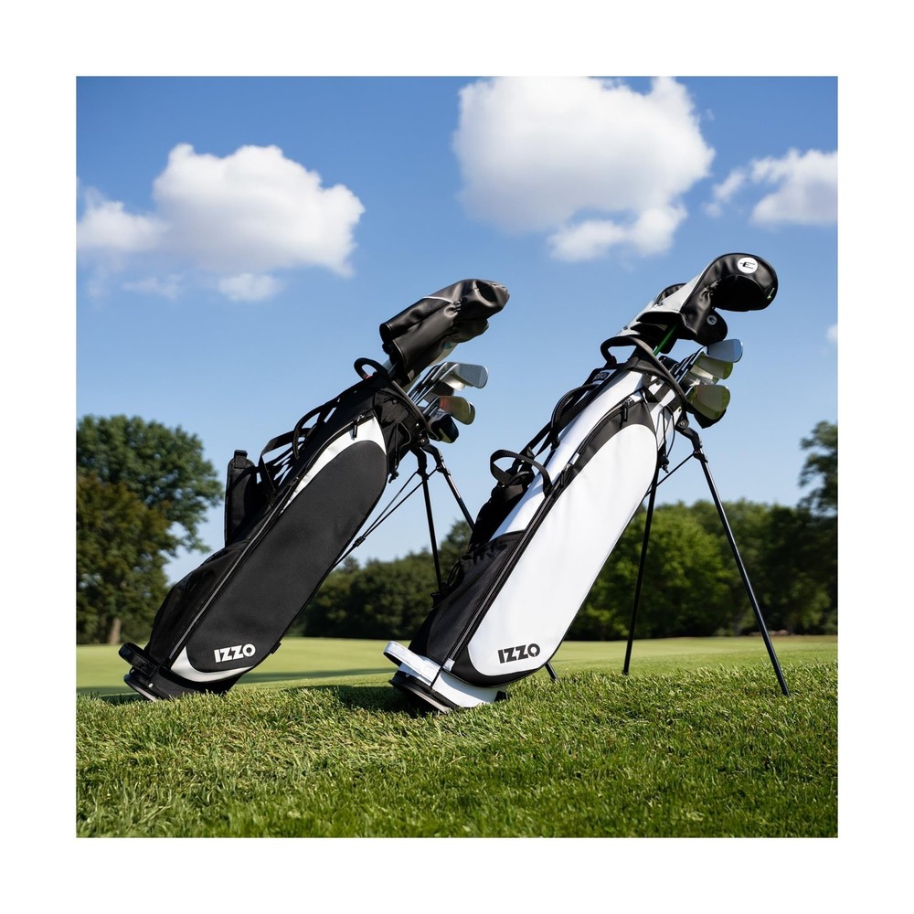 Izzo Quick 9 Golf Stand Bag White