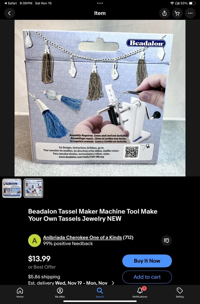 Beadalon Tassel Maker - NIB