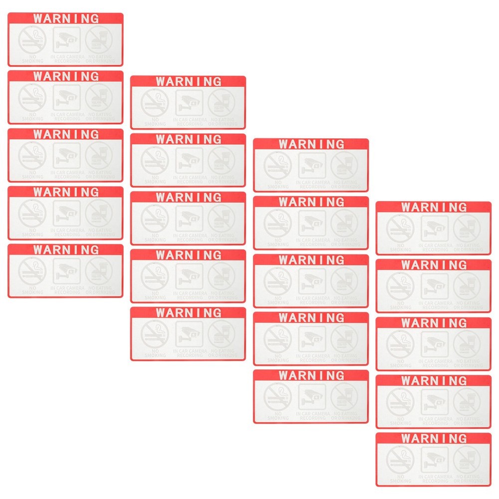 20 Pcs Vehicle Warning Stickers Video Window