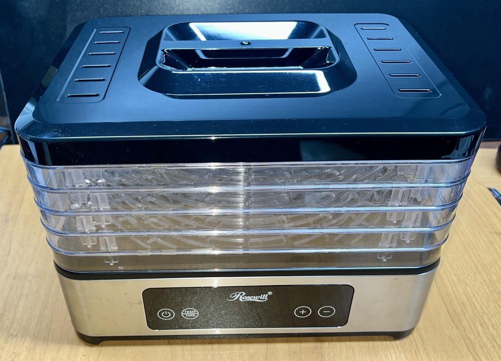 Rosewill Compact Food Dehydrator, 5 Stackable Trays with Adjustable 48H Timer an