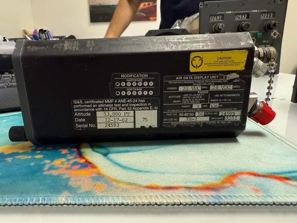 PN 9D-80130-16 Air Data Display Unit