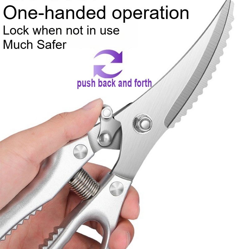 1Piece strong kitchen scissors black titanium steel multi for goose bones