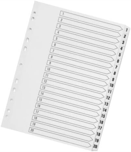 Q-Connect 1-20 Index Multi-punched Polypropylene White A4 1-20 Divider Polypropy