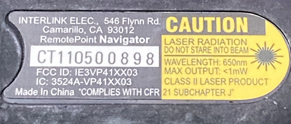 INTERLINK ELECTRONICS Laser Pointer