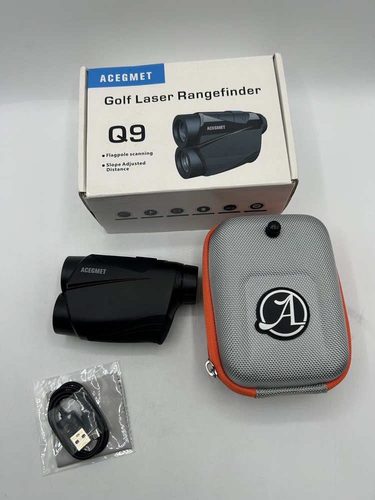 ACEGMET Q9 Golf Rangefinder, USB Charging TESTED/WORKING Preowned #b