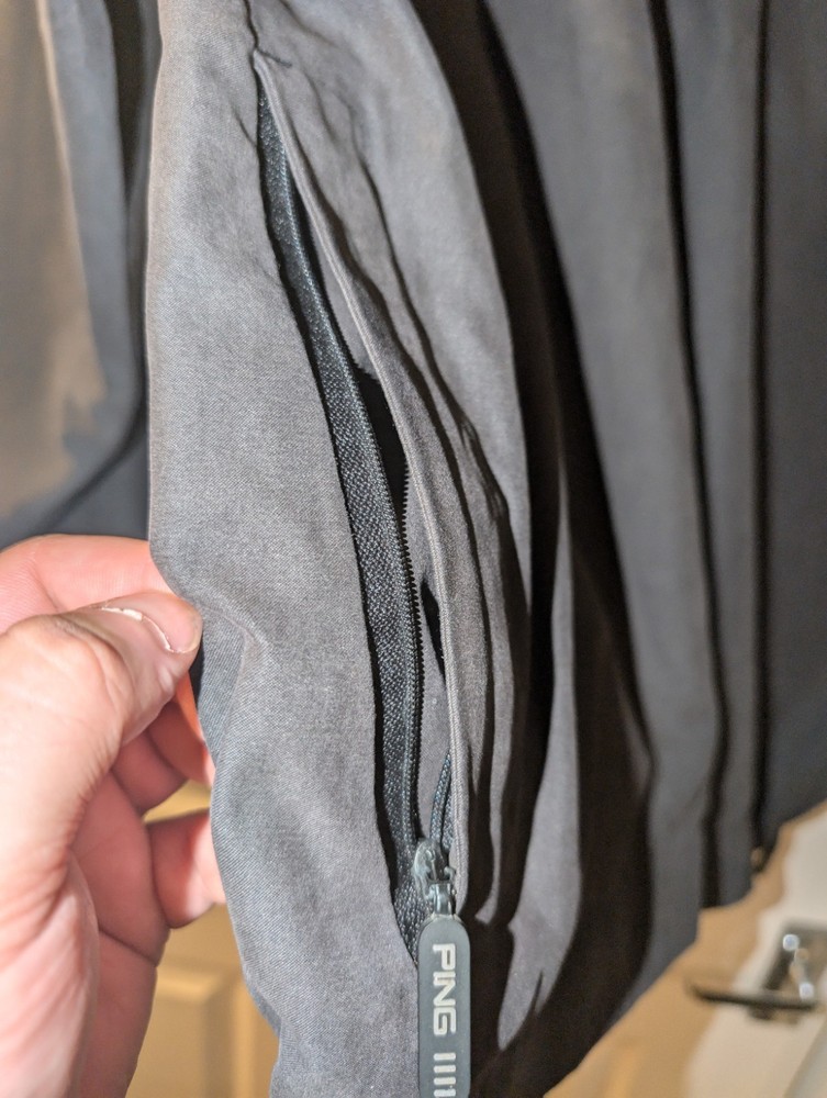 Ping Size Large 1/2 Zip Jacket/ Shower Pullover Good Condition Dark Grey/Black