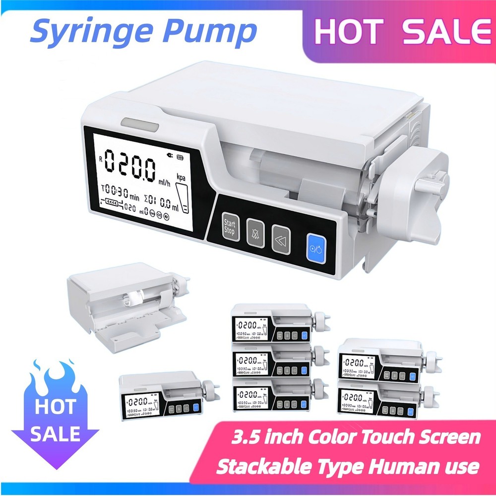 3.5 inch LCD Touch Screen Syringe Pump Human use  Stackable type Syringe Pump