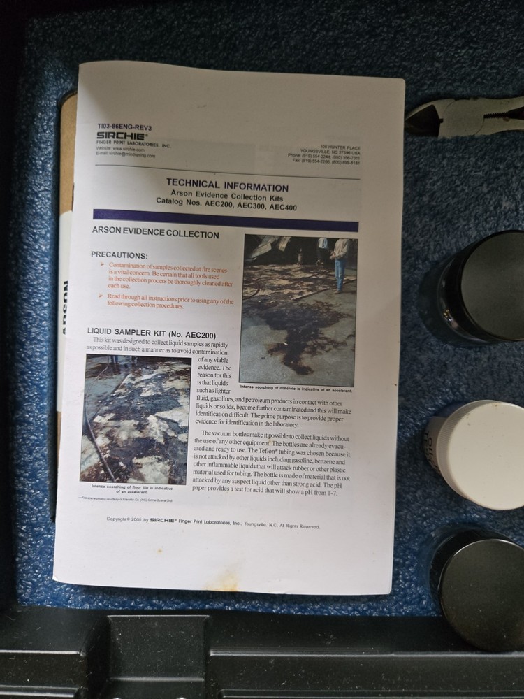 Sirchie Arson Investigation Solid Sampler Kit #AEC200