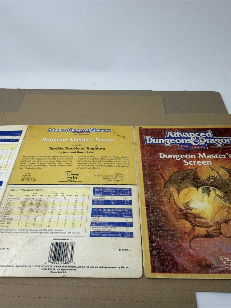 AD&D 2nd Ed Dungeon Master's Screen - Screen Only!